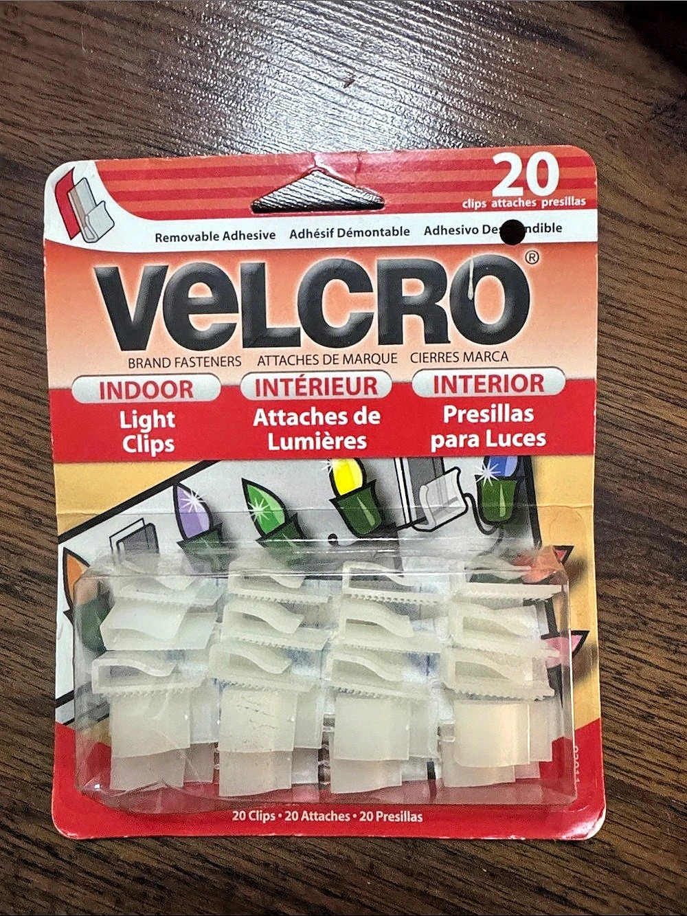 VELCRO Indoor Light Clips 20 Count C1.Bx.Lu.B1